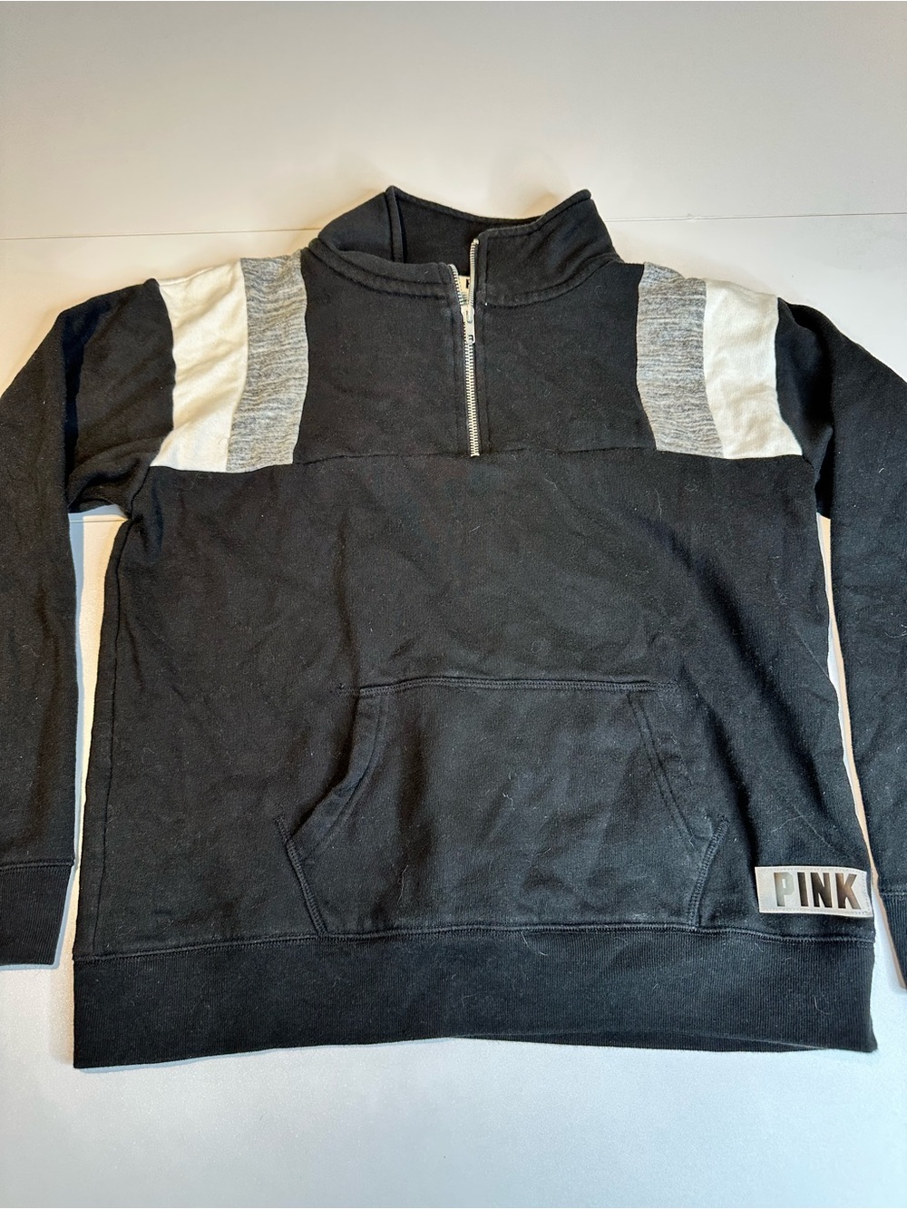 PINK Victoria's Secret Men’s Black Half-Zip Pullover Sweater